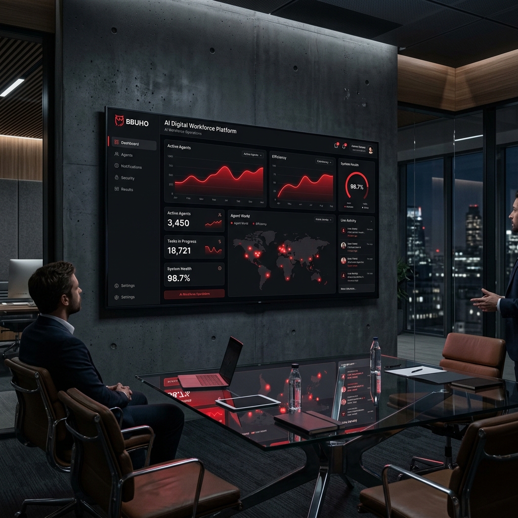 Operaciones de BBUHO visualizadas en tiempo real en una pantalla de 100 pulgadas